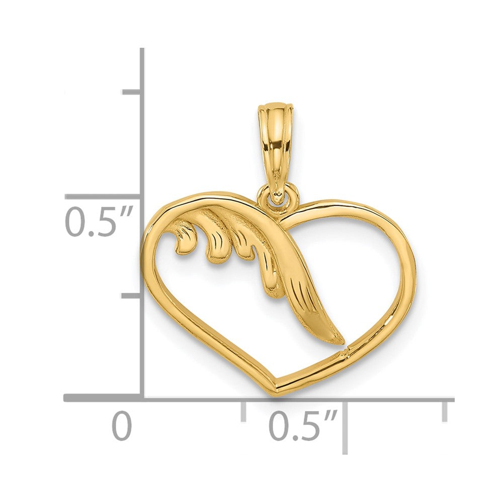 Charlie & Co Jewelry | 14k Polished Fancy Wings And Heart Charm - Model D5608