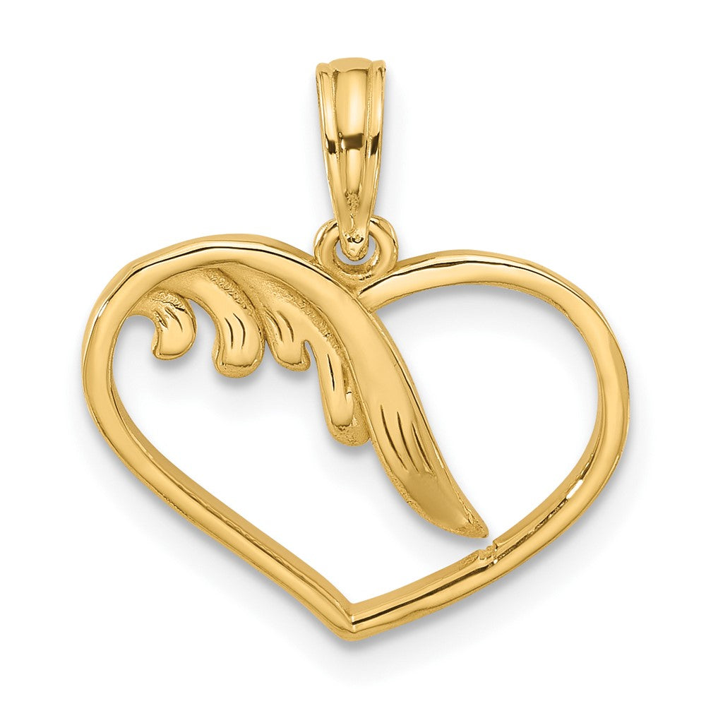 Charlie & Co Jewelry | 14k Polished Fancy Wings And Heart Charm - Model D5608