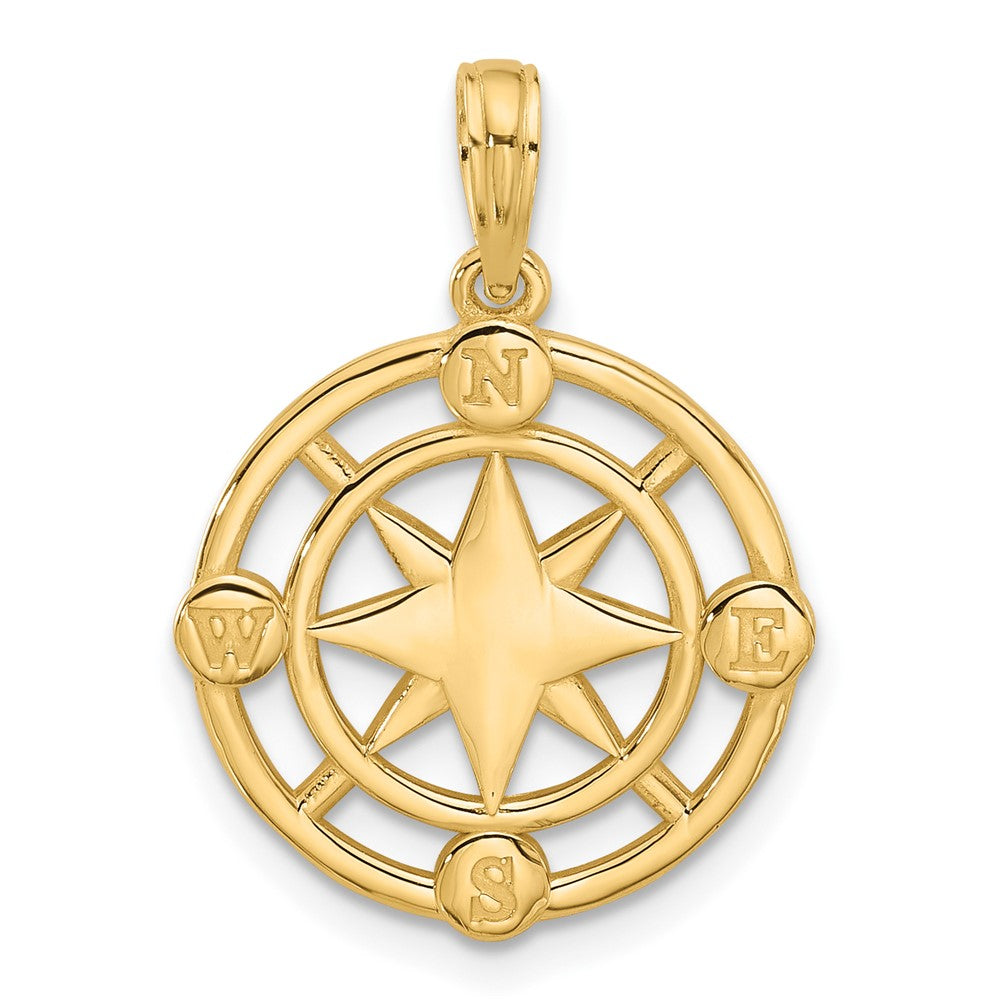 Charlie & Co Jewelry | 14k Polished Round Compass Charm - Model D5610