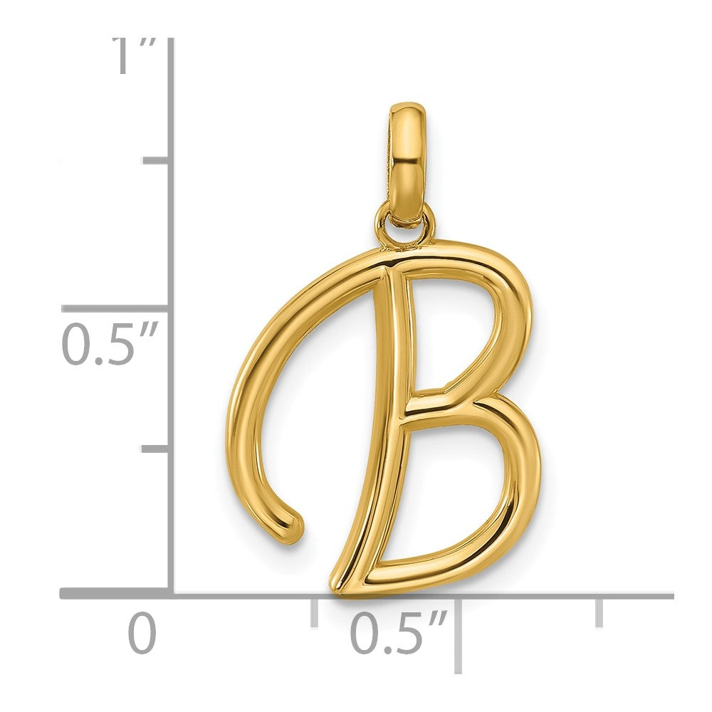 14K Gold Fancy Letter 'B' Charm Pendant - Charlie & Co. Jewelry