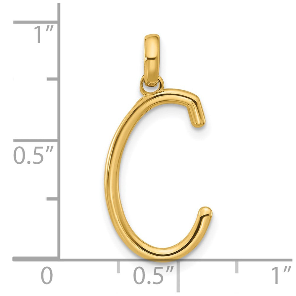 14K Gold Fancy Letter 'C' Charm Pendant - Charlie & Co. Jewelry