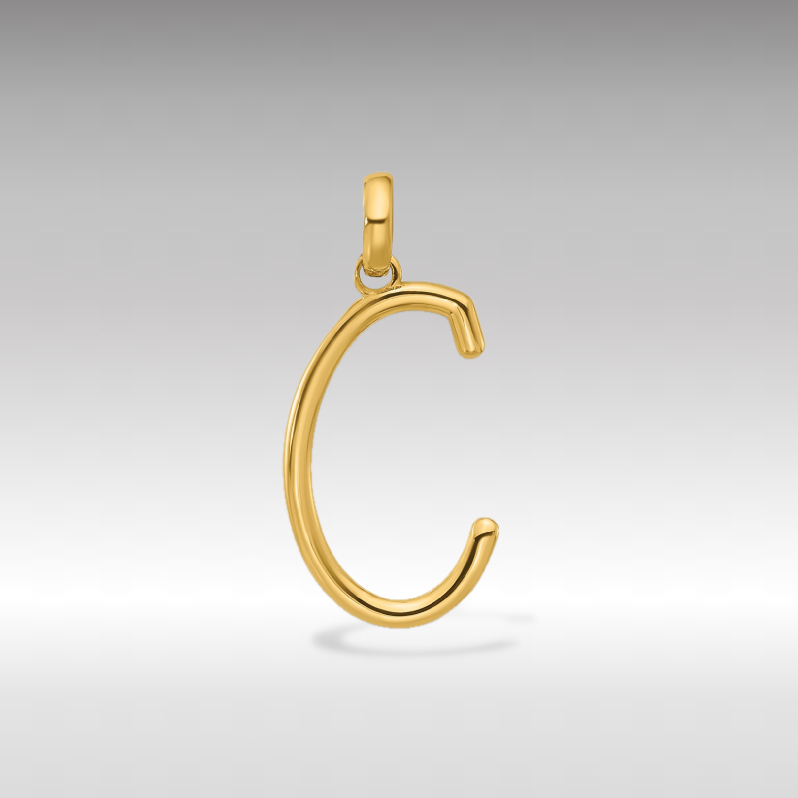 14K Gold Fancy Letter 'C' Charm Pendant - Charlie & Co. Jewelry