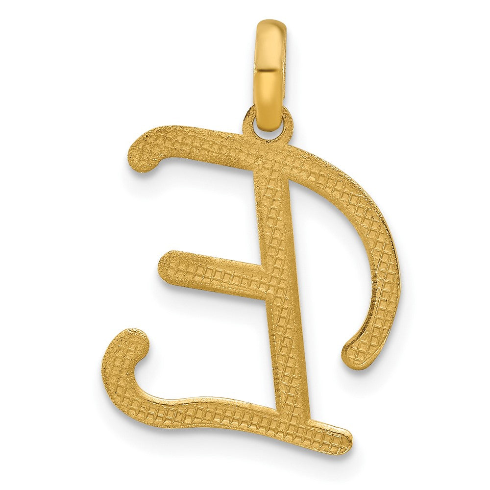 14K Gold Fancy Letter 'E' Charm Pendant - Charlie & Co. Jewelry