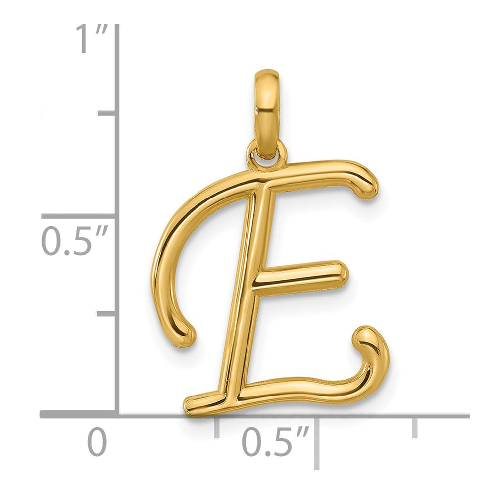 14K Gold Fancy Letter 'E' Charm Pendant - Charlie & Co. Jewelry