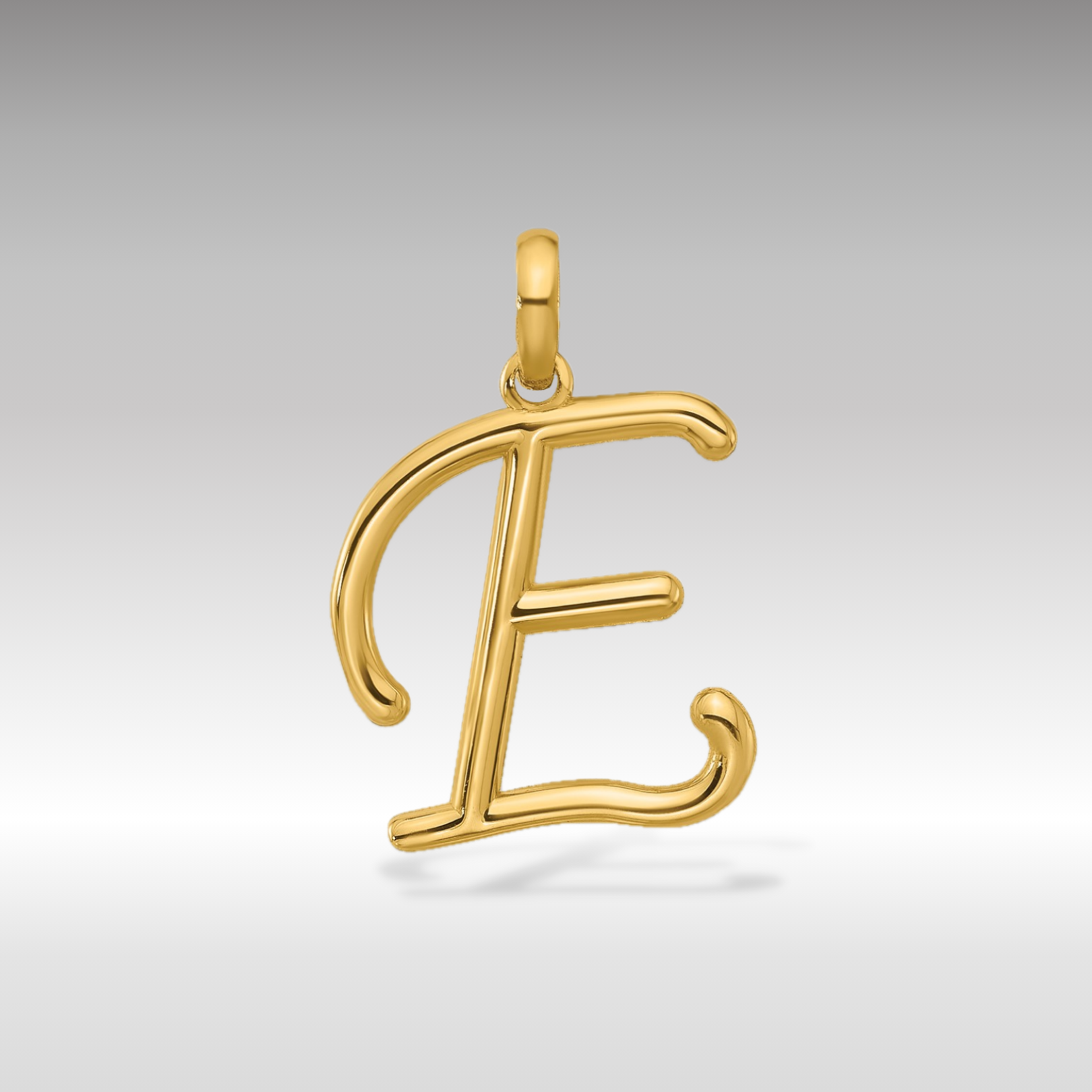 14K Gold Fancy Letter 'E' Charm Pendant - Charlie & Co. Jewelry