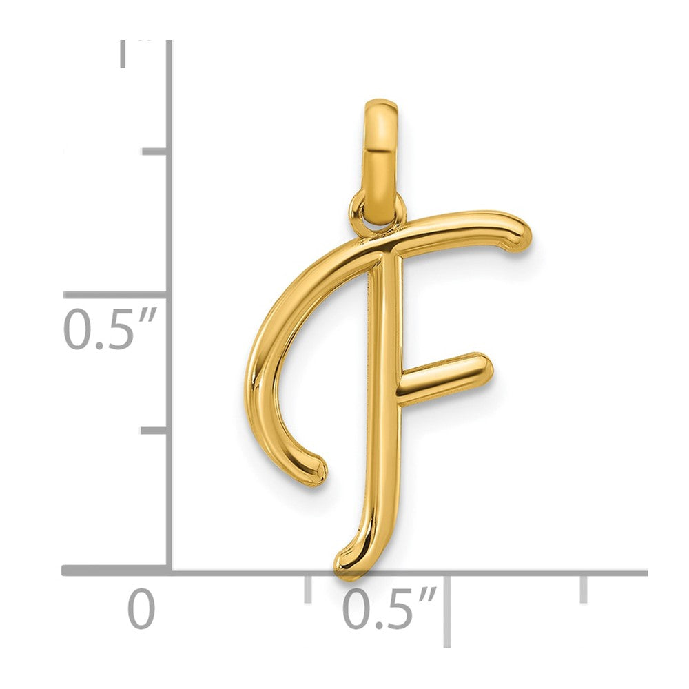 14K Gold Fancy Letter 'F' Charm Pendant - Charlie & Co. Jewelry