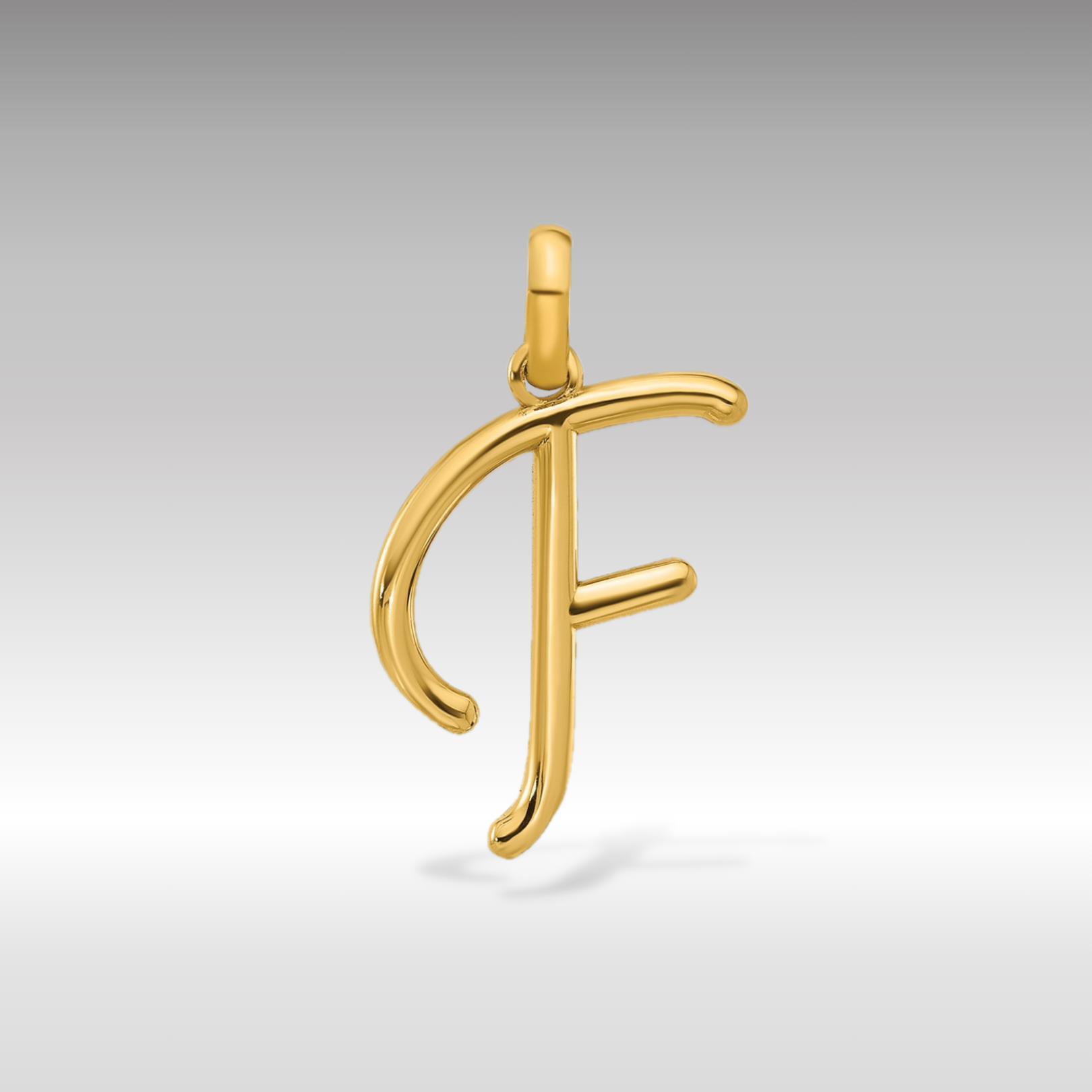 14K Gold Fancy Letter 'F' Charm Pendant - Charlie & Co. Jewelry