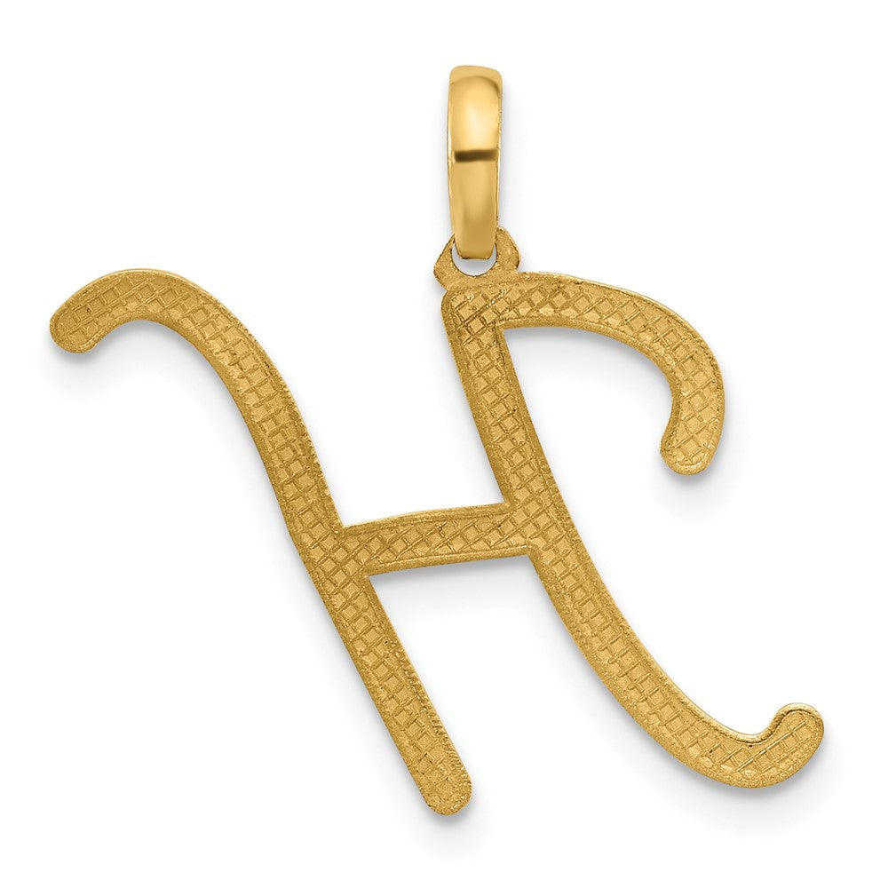 14K Gold Fancy Letter 'H' Charm Pendant - Charlie & Co. Jewelry