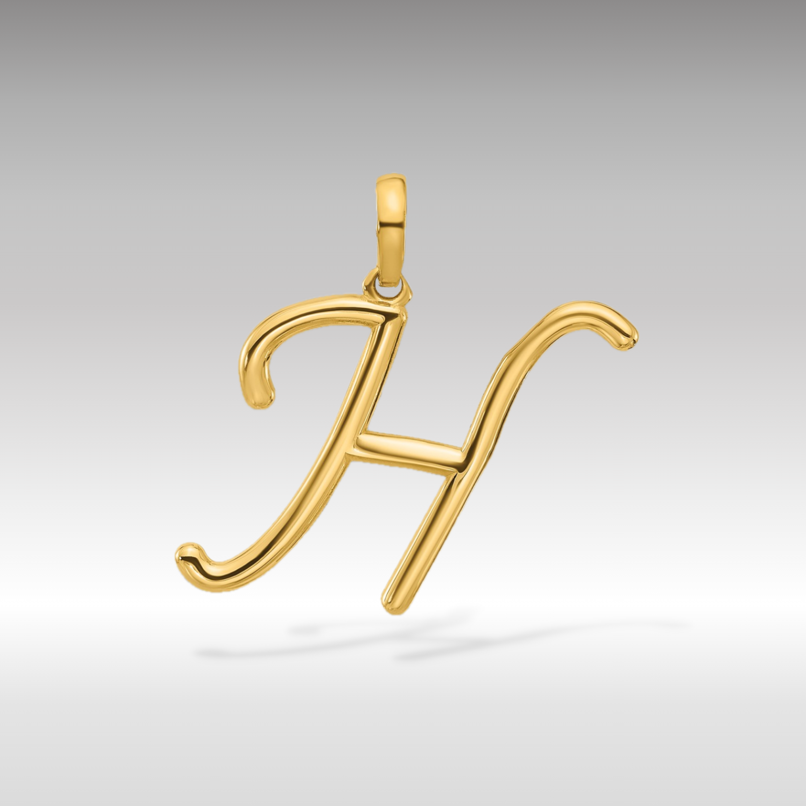 14K Gold Fancy Letter 'H' Charm Pendant - Charlie & Co. Jewelry