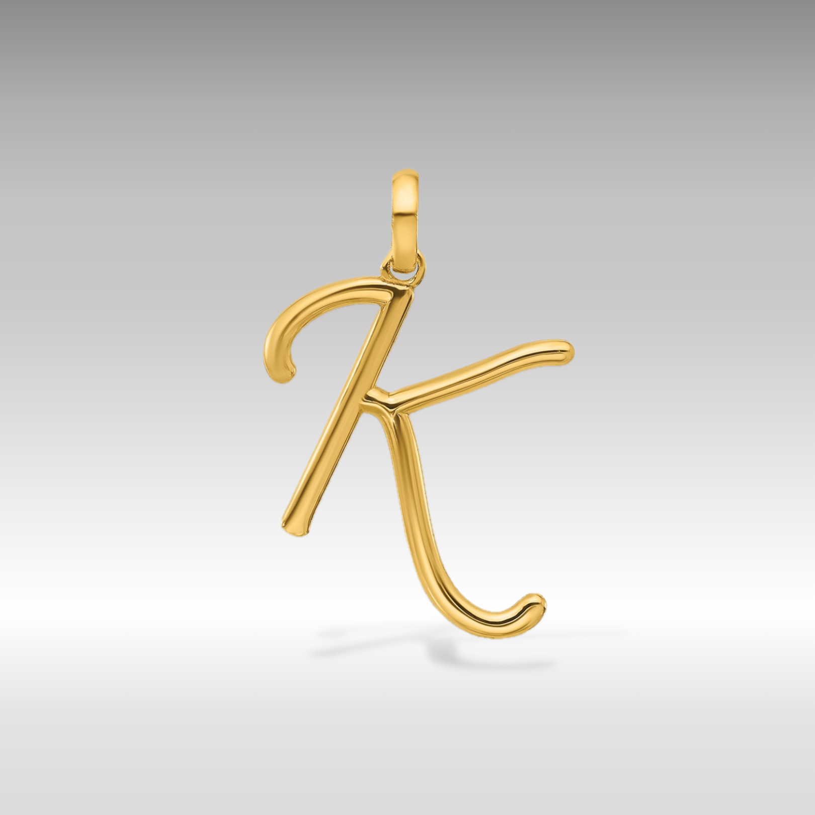 14K Gold Fancy Letter 'K' Charm Pendant - Charlie & Co. Jewelry