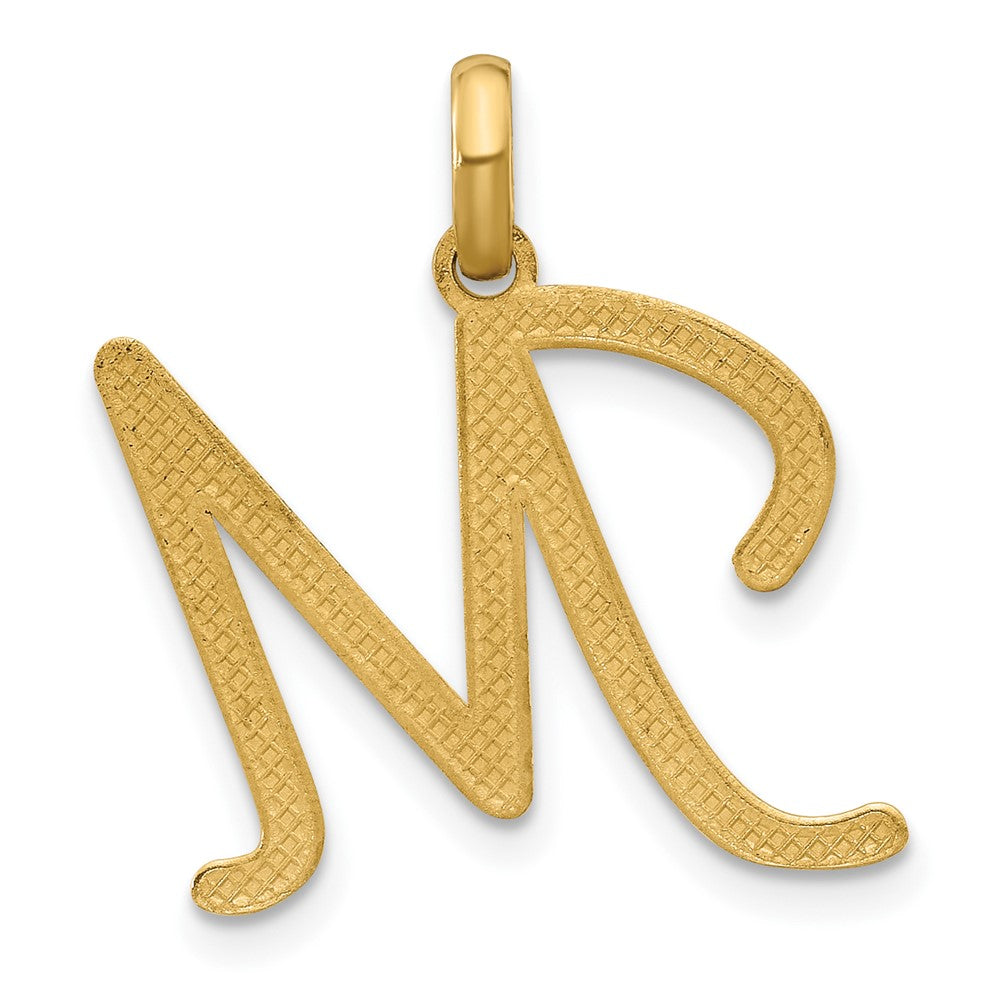 14K Gold Fancy Letter 'M' Charm Pendant - Charlie & Co. Jewelry