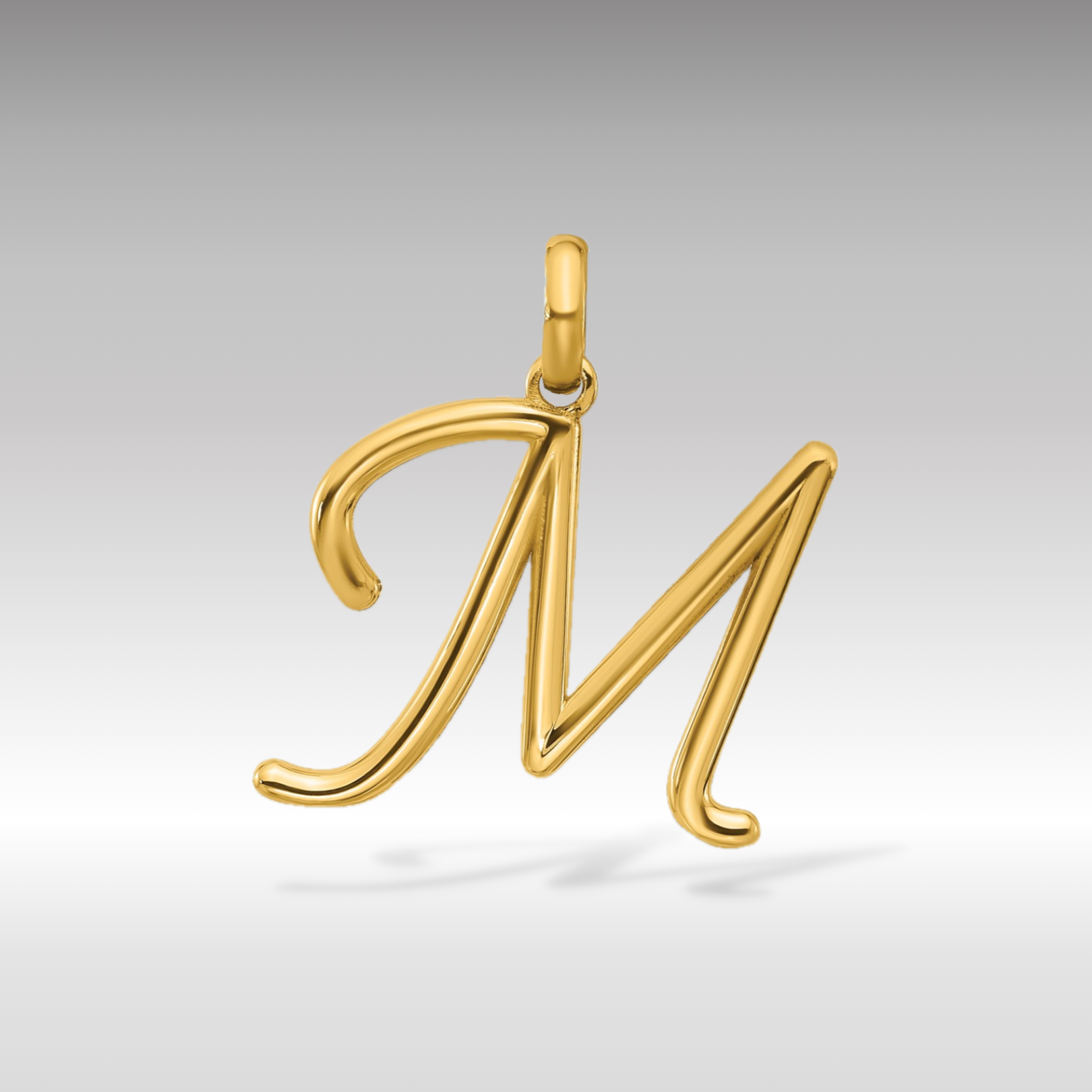 14K Gold Fancy Letter 'M' Charm Pendant - Charlie & Co. Jewelry