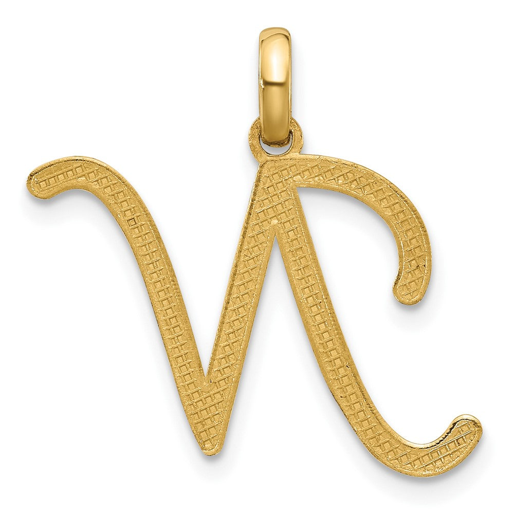 14K Gold Fancy Letter 'N' Charm Pendant - Charlie & Co. Jewelry