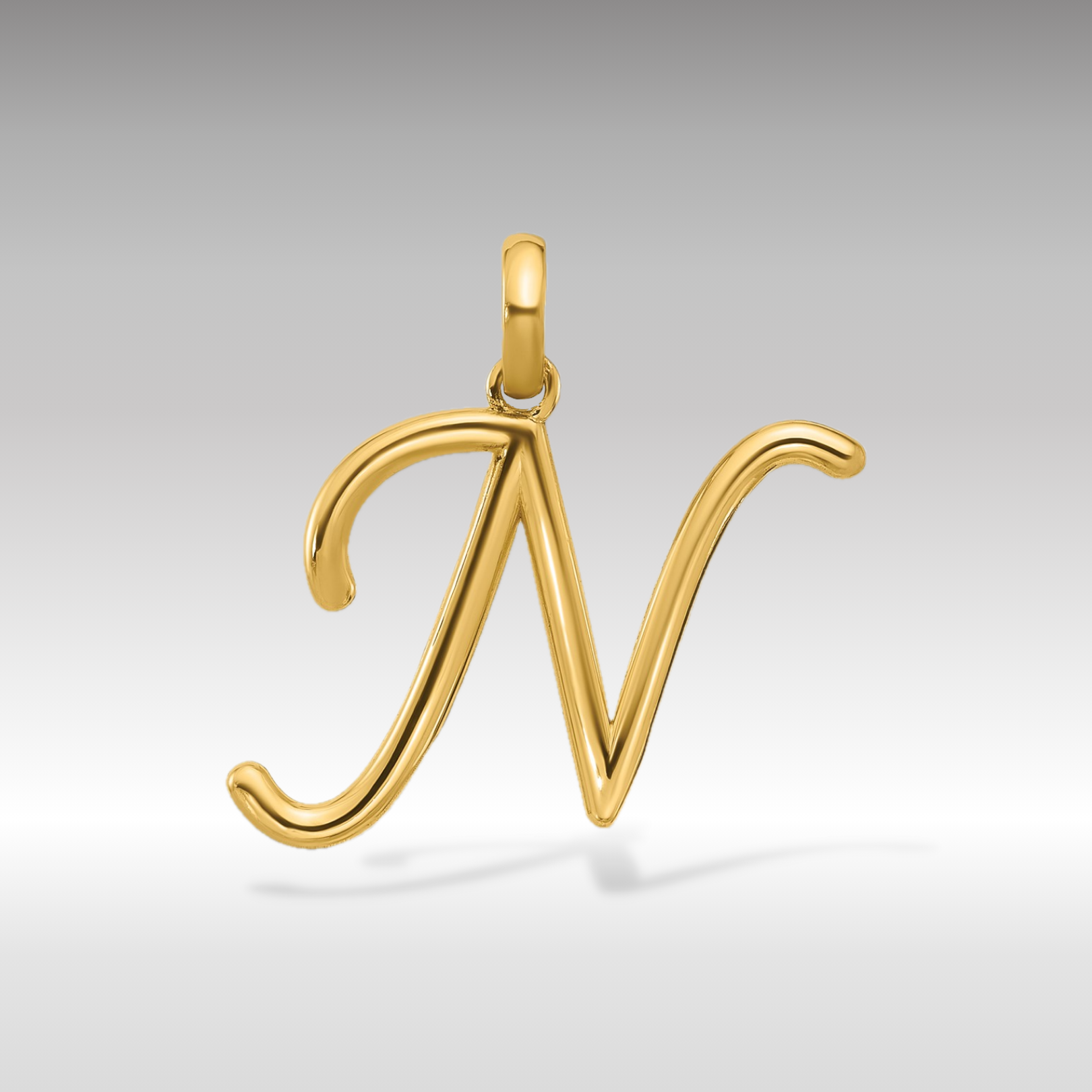 14K Gold Fancy Letter 'N' Charm Pendant - Charlie & Co. Jewelry