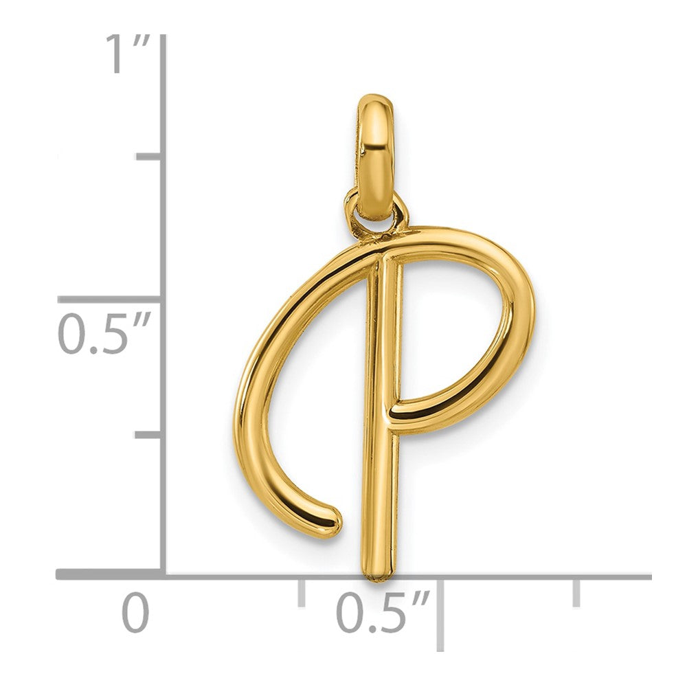 14K Gold Fancy Letter 'P' Charm Pendant - Charlie & Co. Jewelry