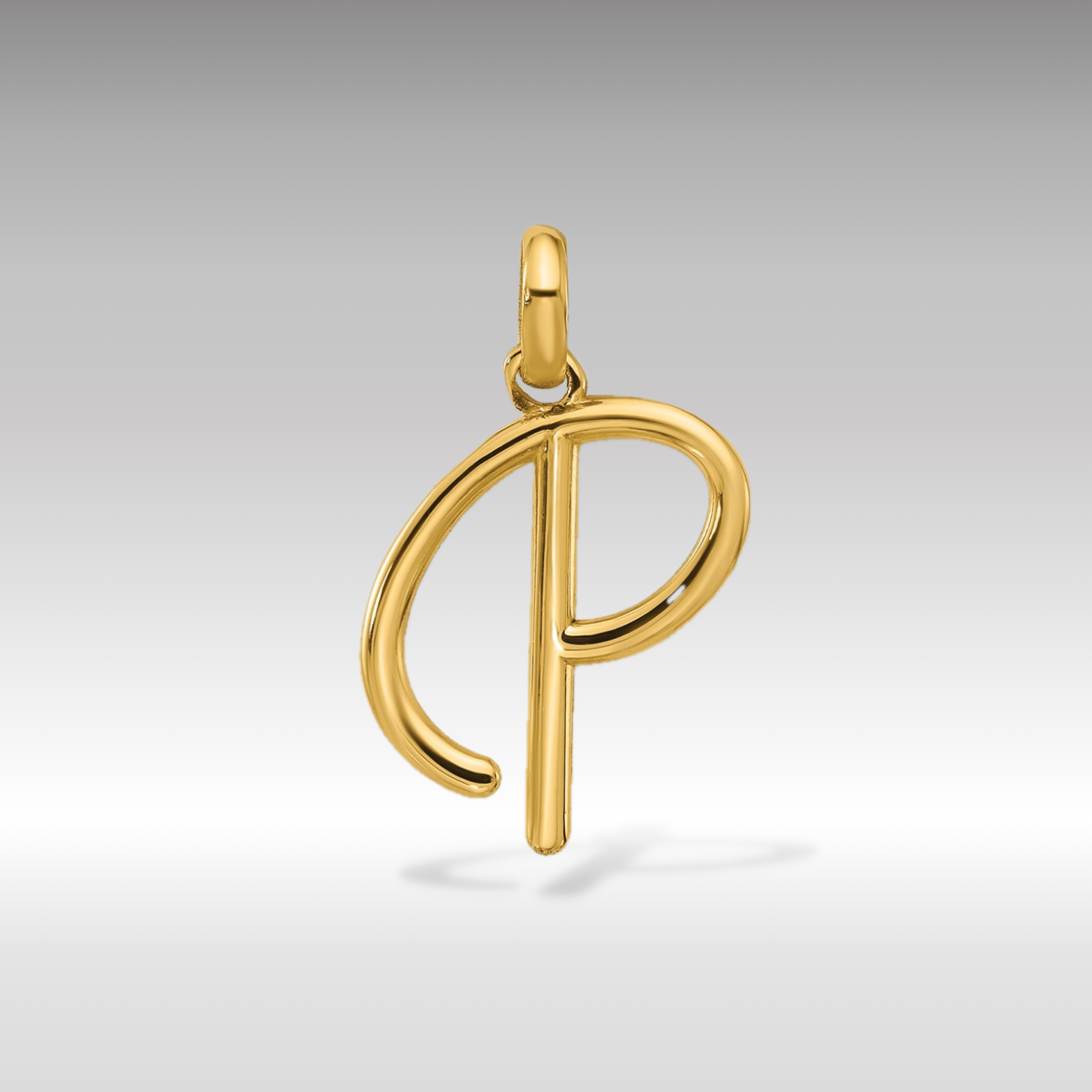 14K Gold Fancy Letter 'P' Charm Pendant - Charlie & Co. Jewelry