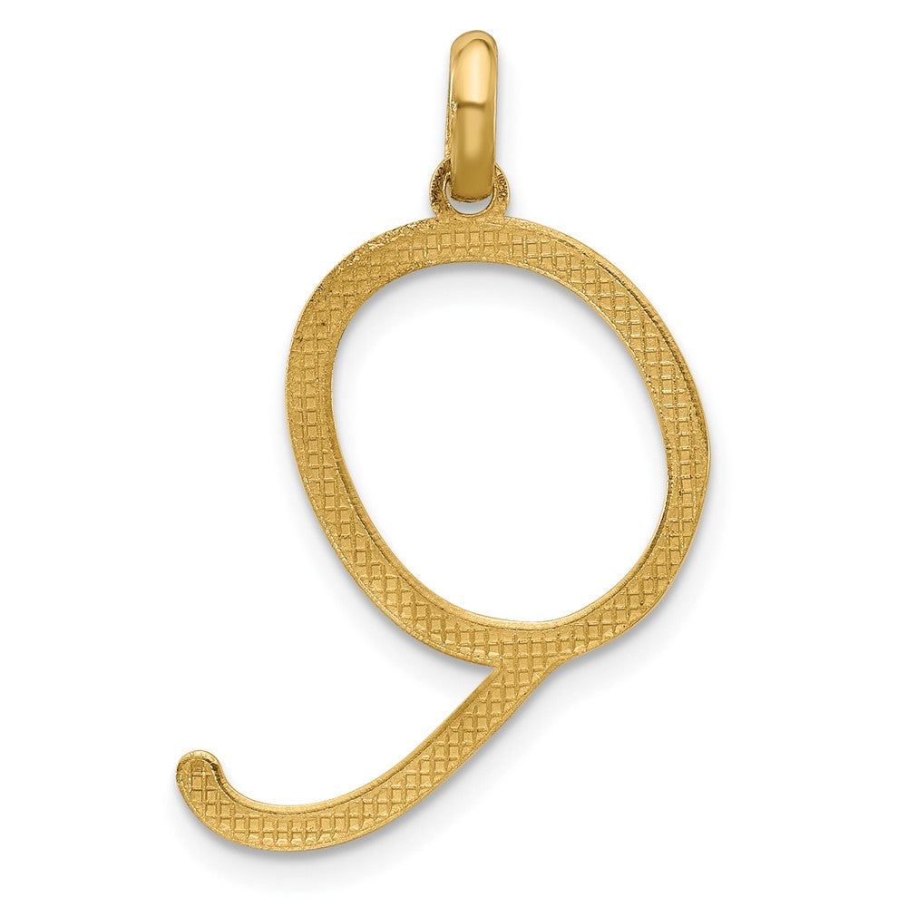 14K Gold Fancy Letter 'Q' Charm Pendant - Charlie & Co. Jewelry