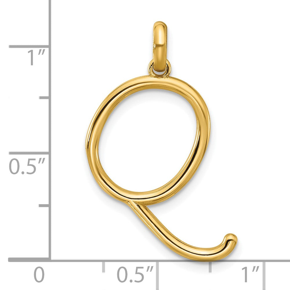 14K Gold Fancy Letter 'Q' Charm Pendant - Charlie & Co. Jewelry