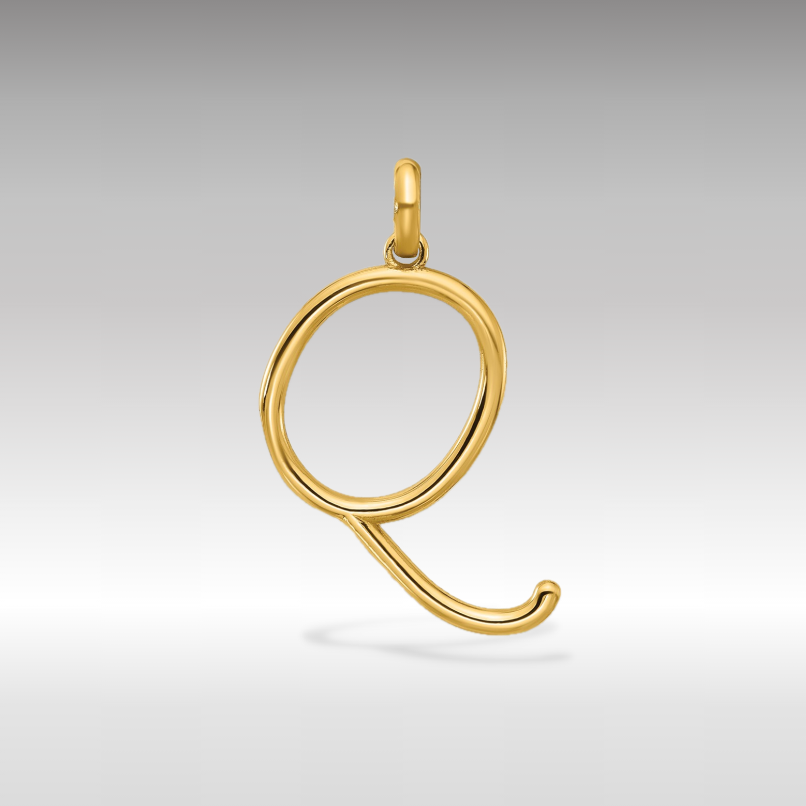 14K Gold Fancy Letter 'Q' Charm Pendant - Charlie & Co. Jewelry