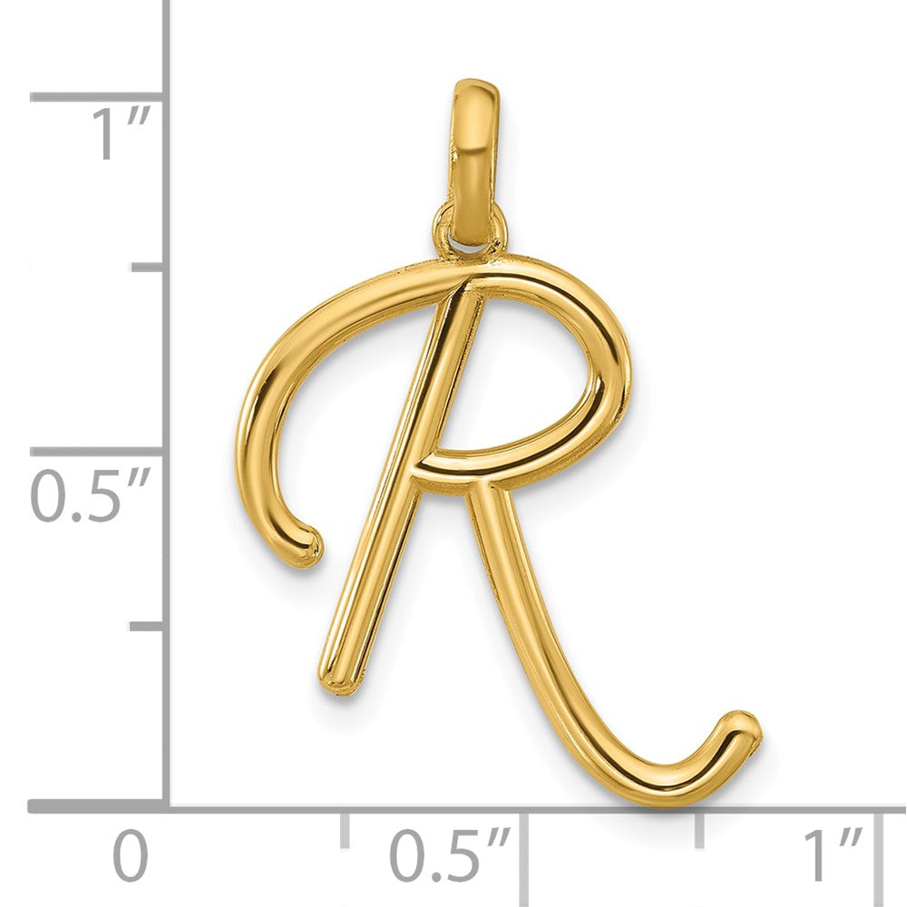 14K Gold Fancy Letter 'R' Charm Pendant - Charlie & Co. Jewelry