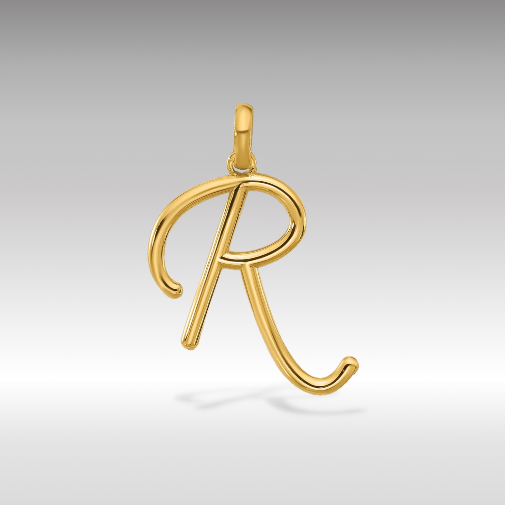 14K Gold Fancy Letter 'R' Charm Pendant - Charlie & Co. Jewelry