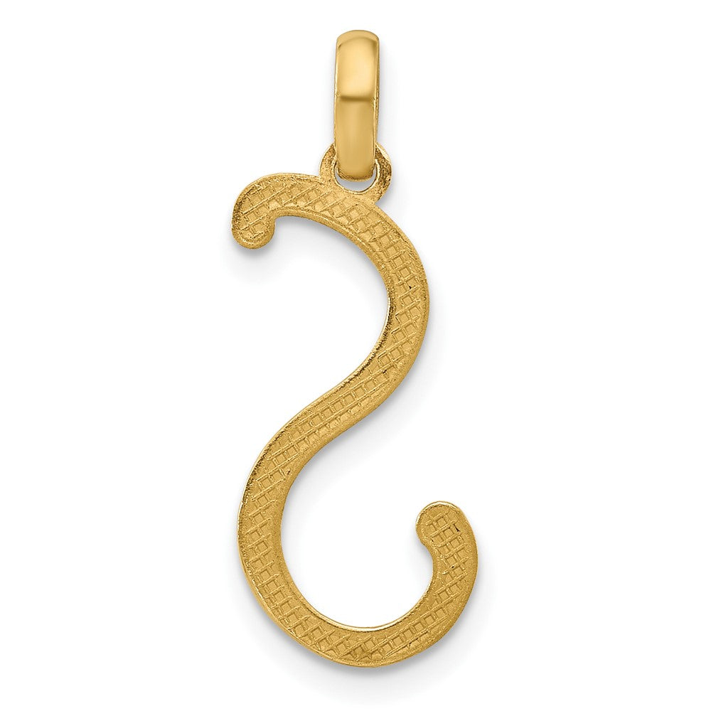 14K Gold Fancy Letter 'S' Charm Pendant - Charlie & Co. Jewelry