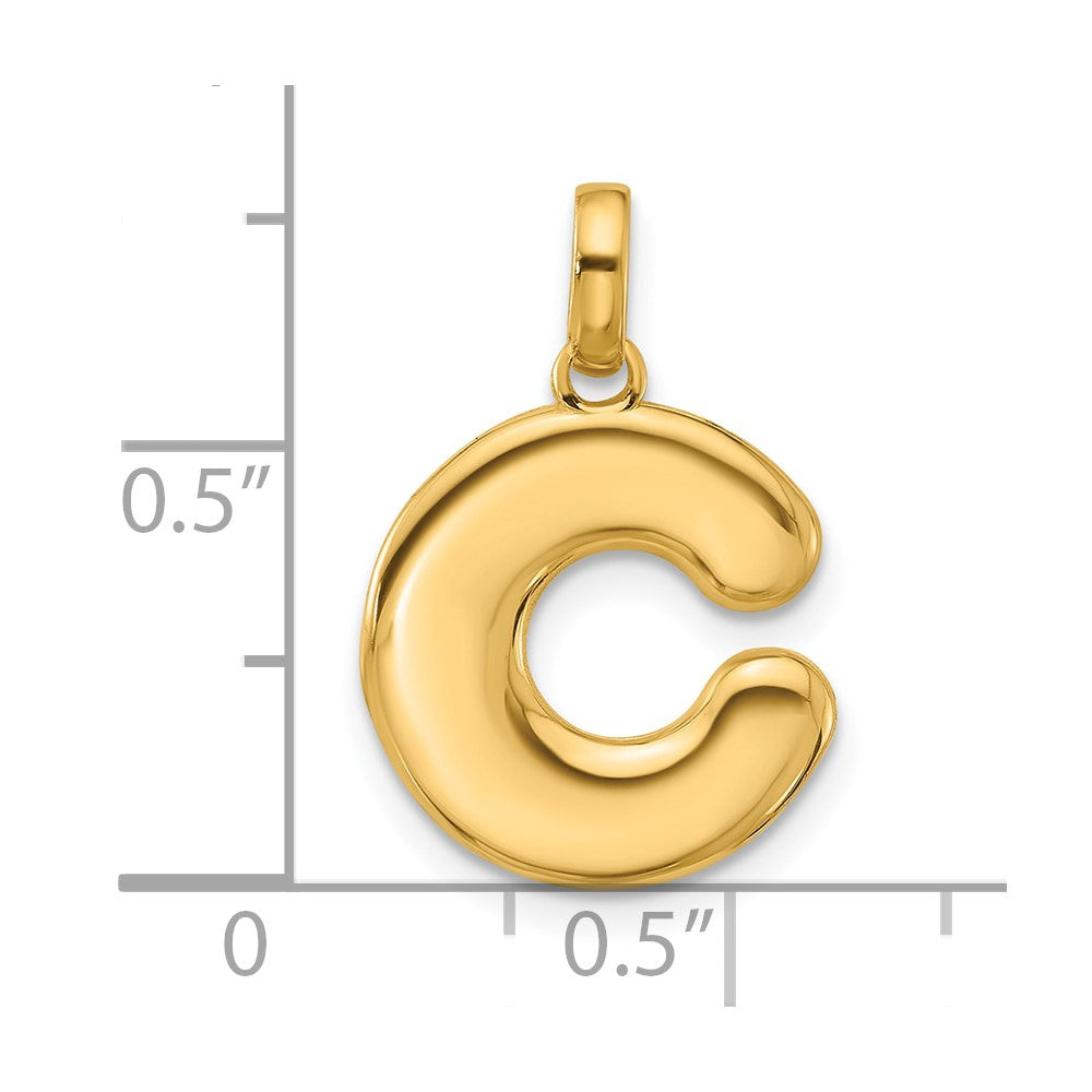 14K Gold Fancy Letter "C" Initial Pendant - Charlie & Co. Jewelry