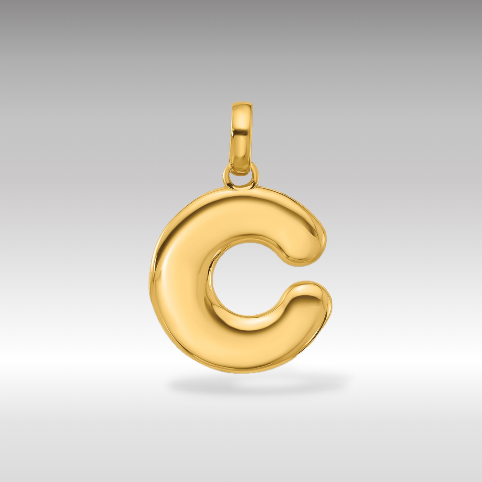 Gold Puffy Letter 'C' Pendant | Charlie & Co. Jewelry