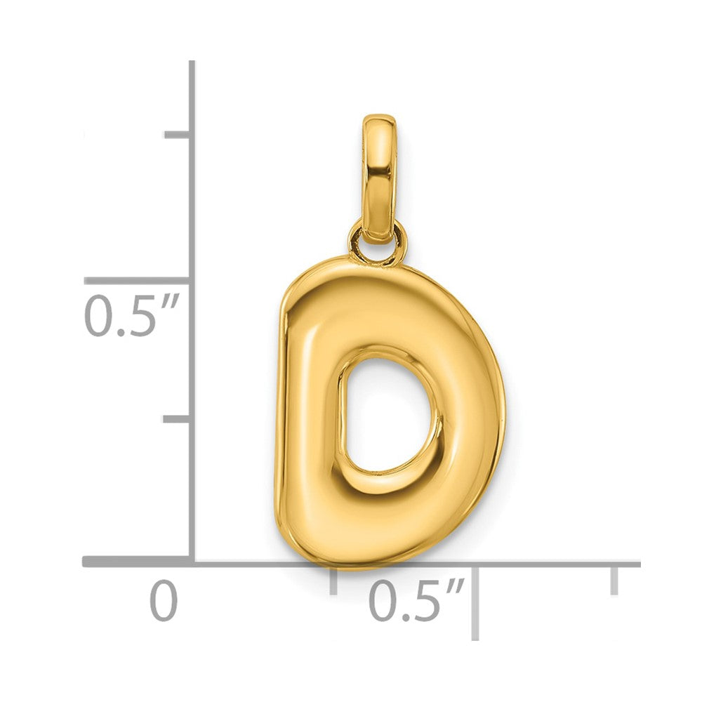 14K Gold Fancy Letter "D" Initial Pendant - Charlie & Co. Jewelry