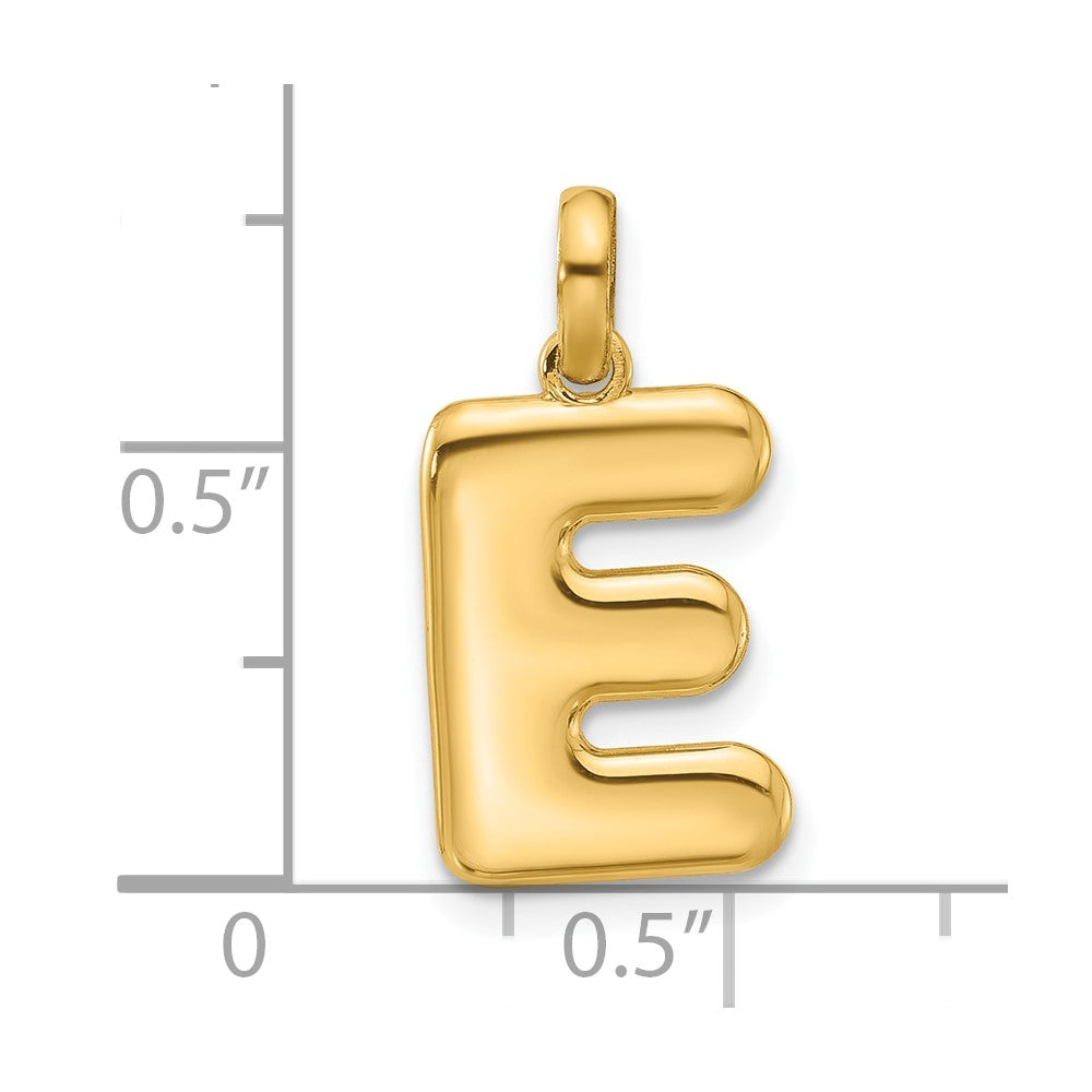 14K Gold Fancy Letter "E" Initial Pendant - Charlie & Co. Jewelry