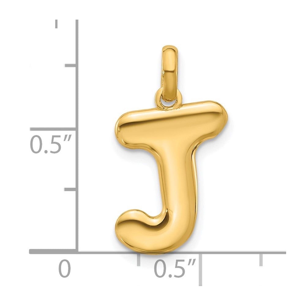 14K Gold Fancy Letter "J" Initial Pendant - Charlie & Co. Jewelry