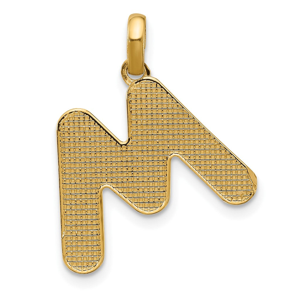 14K Gold Fancy Letter "M" Initial Pendant - Charlie & Co. Jewelry