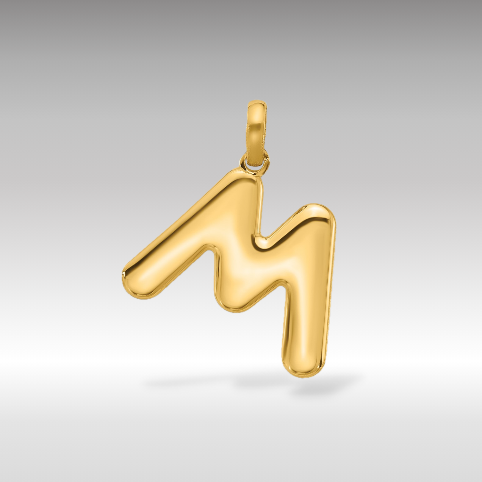 14K Gold Fancy Letter "M" Initial Pendant - Charlie & Co. Jewelry