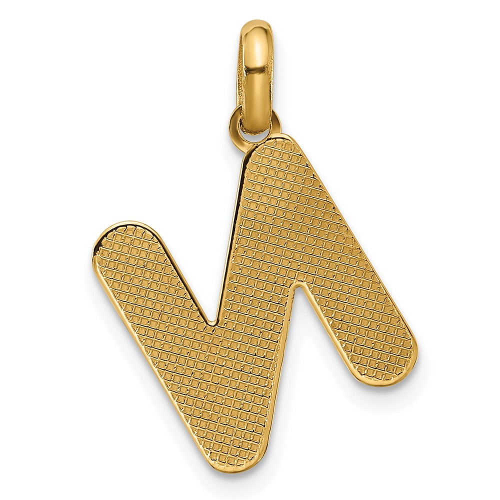 14K Gold Fancy Letter "N" Initial Pendant - Charlie & Co. Jewelry