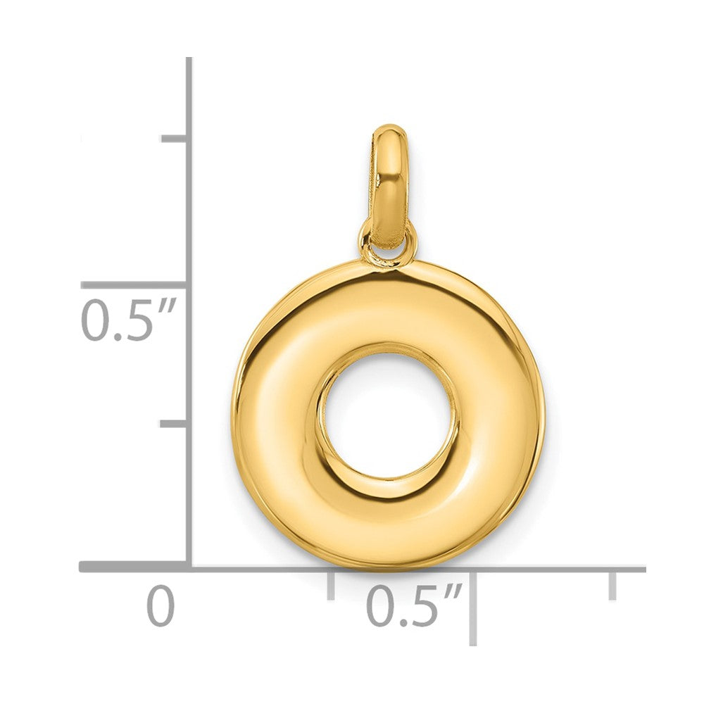 14K Gold Fancy Letter "O" Initial Pendant - Charlie & Co. Jewelry