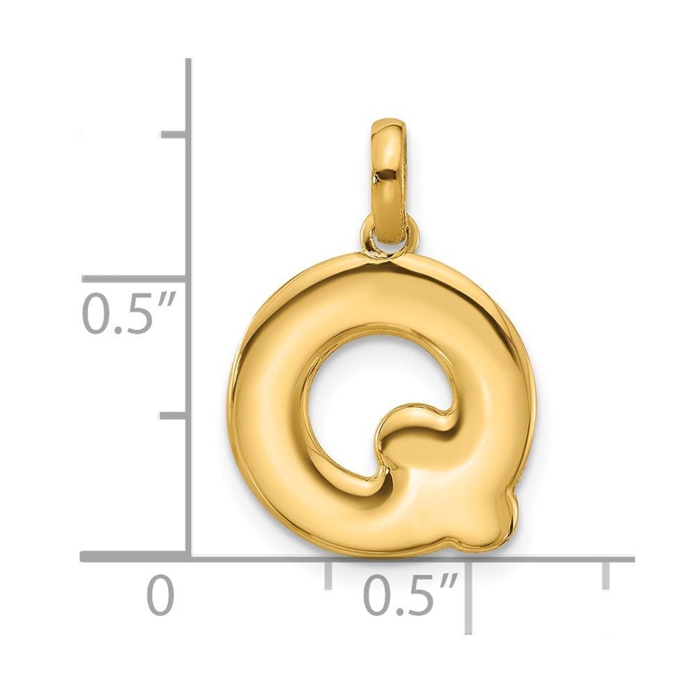 14K Gold Fancy Letter "Q" Initial Pendant - Charlie & Co. Jewelry