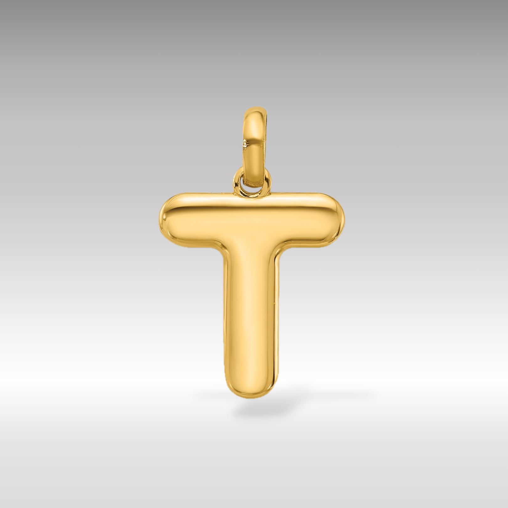 14k Yellow Gold Letter T Initial Slide Pendant