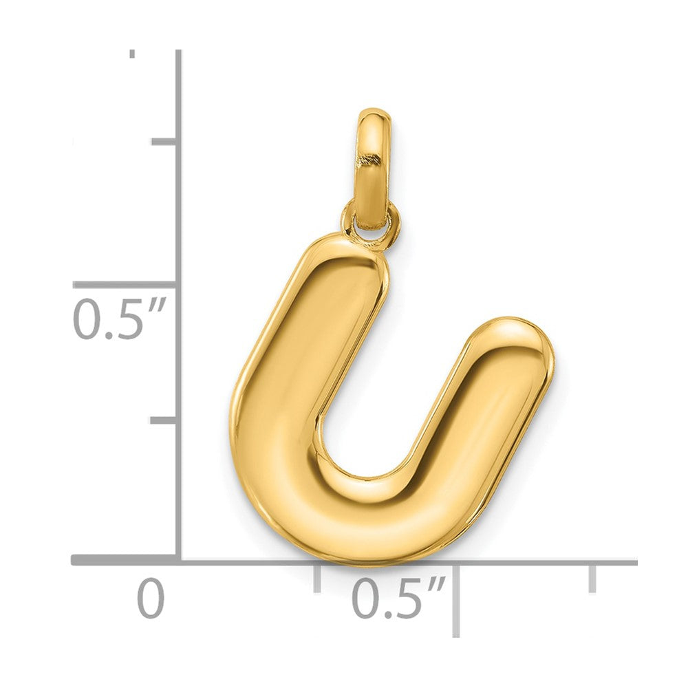 14K Gold Fancy Letter "U" Initial Pendant - Charlie & Co. Jewelry