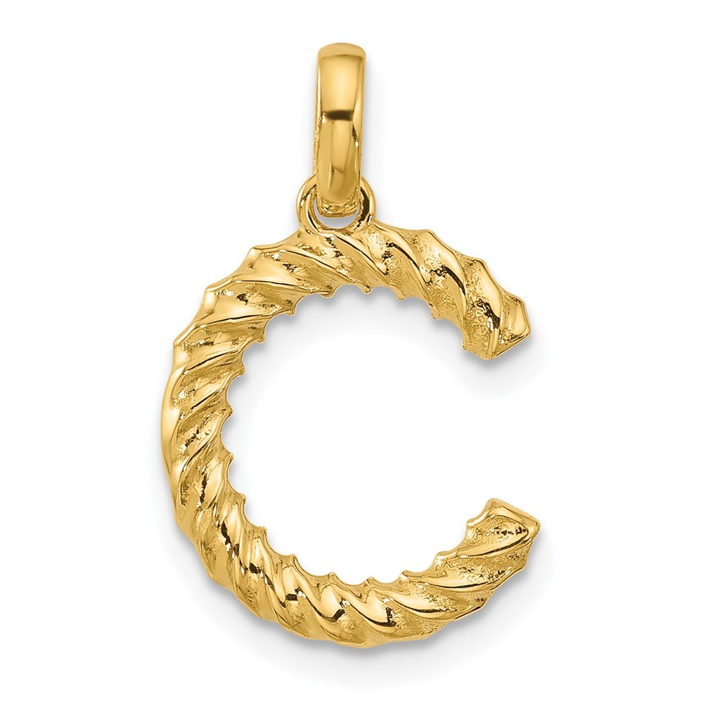 Charlie & Co. Jewelry | 14k Fancy Twist Letter C | Gold Pendant