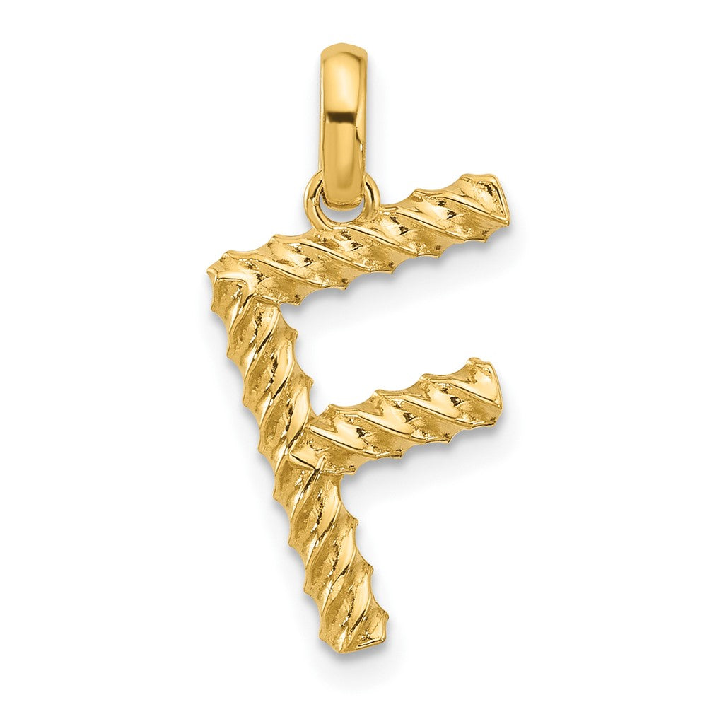 Charlie & Co Jewelry | 14ky Fancy Twist Letter F - Model D5677F