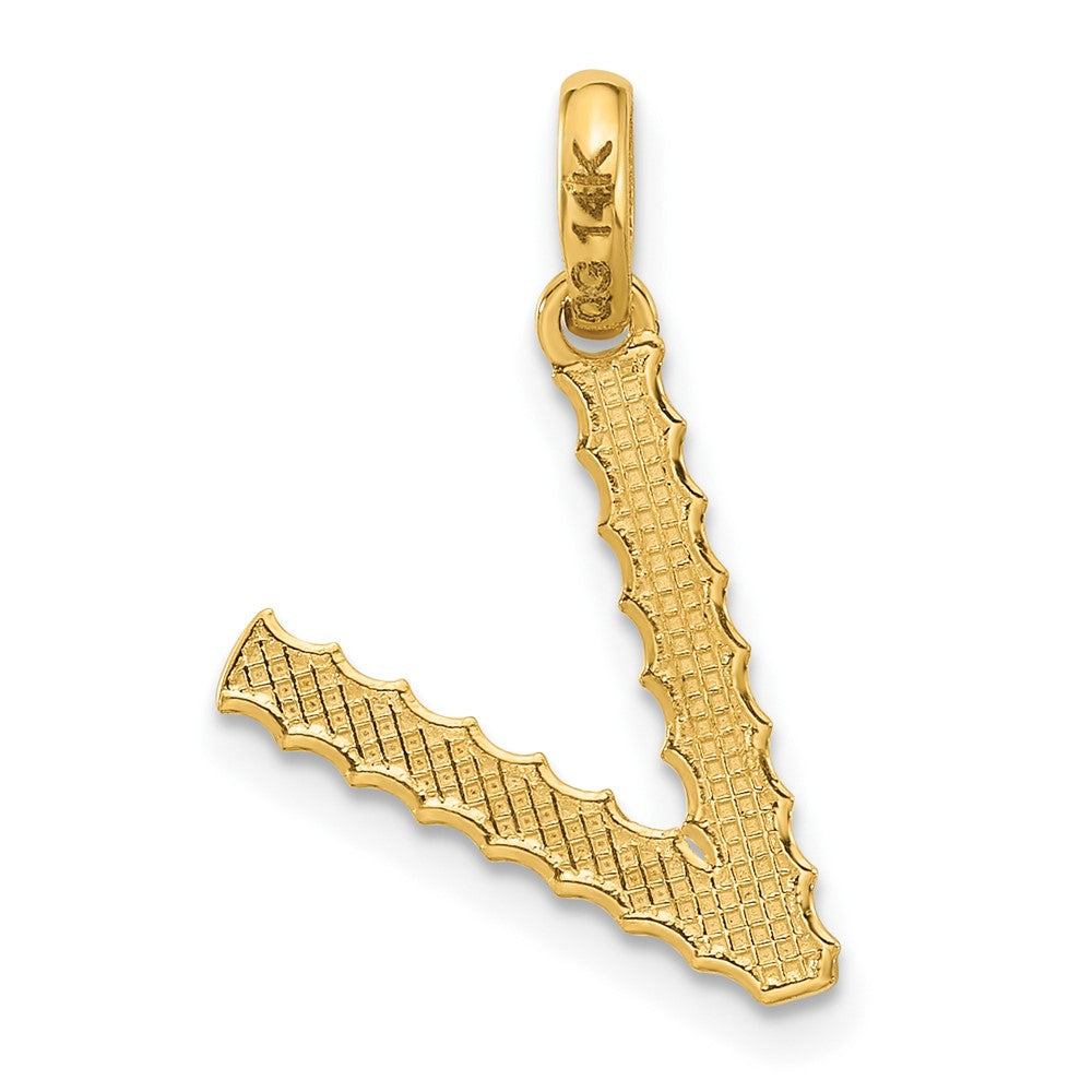 Charlie & Co Jewelry | 14ky Fancy Twist Letter V - Model D5677V
