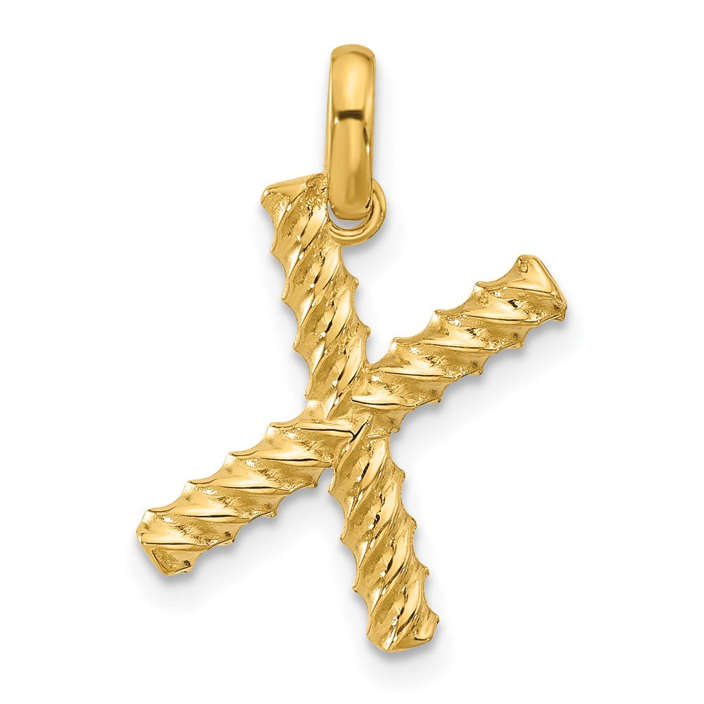 Charlie & Co Jewelry | 14ky Fancy Twist Letter X - Model D5677X