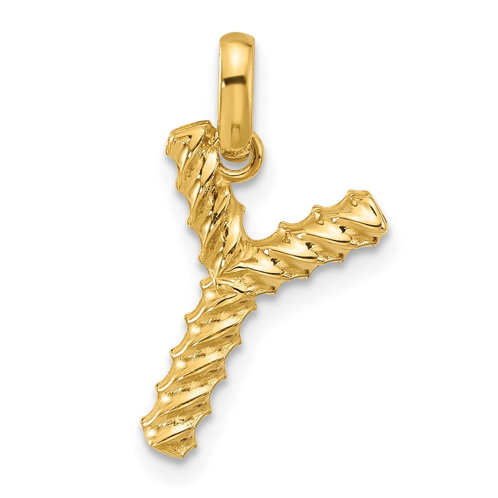 Charlie & Co Jewelry | 14ky Fancy Twist  Letter Y - Model D5677Y