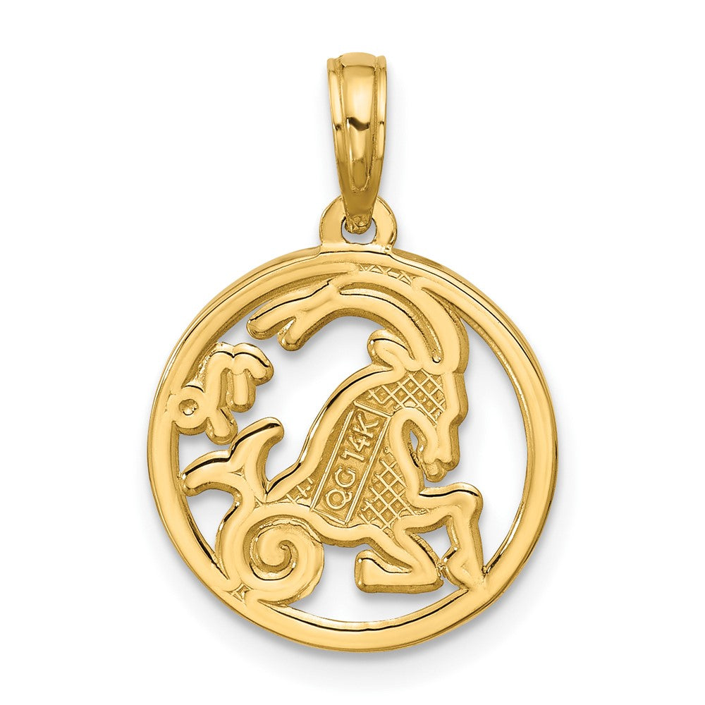 Charlie & Co Jewelry | 14k Polished Round Capricorn Pendant - Model D5732