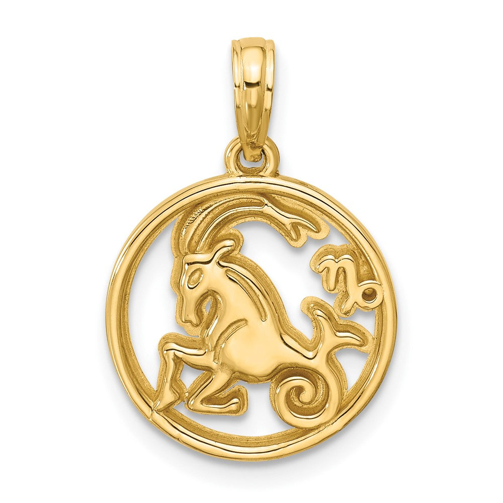 Charlie & Co Jewelry | 14k Polished Round Capricorn Pendant - Model D5732