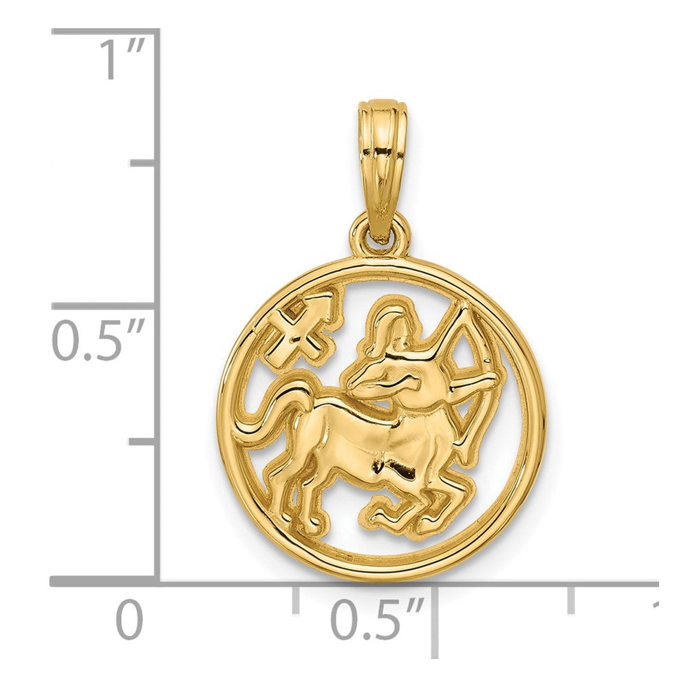 Charlie & Co Jewelry | 14k Polished Round Sagittarius Pendant - Model D5734