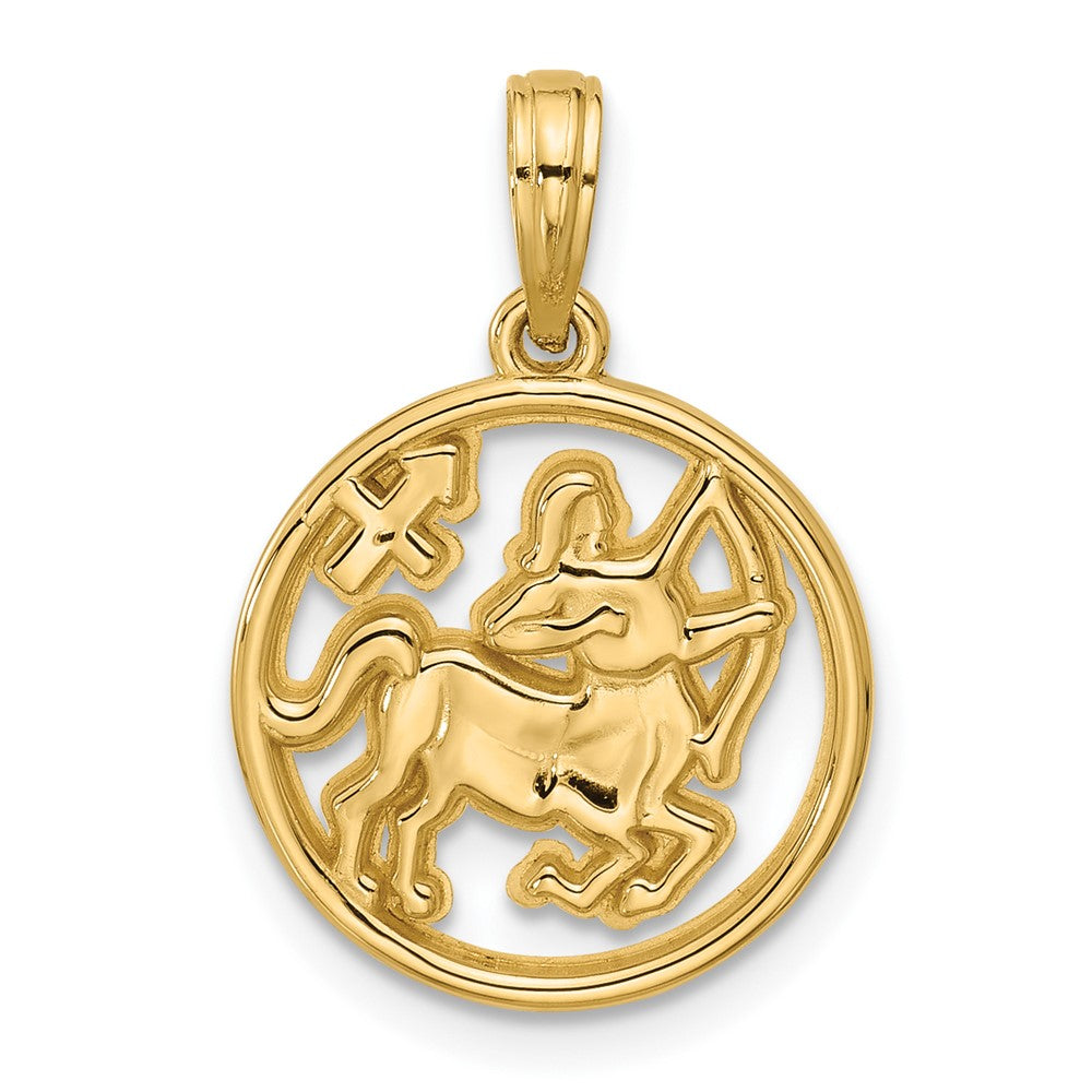 Charlie & Co Jewelry | 14k Polished Round Sagittarius Pendant - Model D5734
