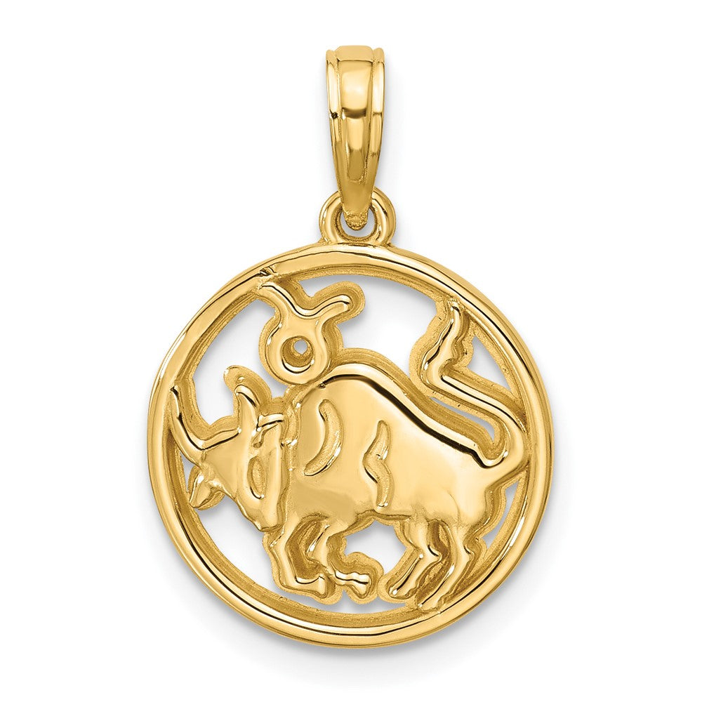 Charlie & Co Jewelry | 14k Polished Round Taurus Pendant - Model D5735