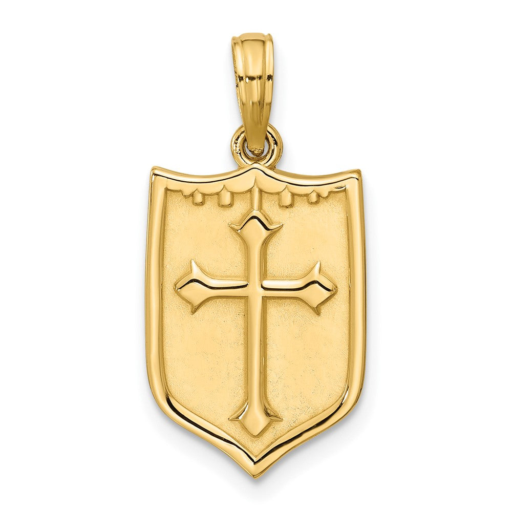 Charlie & Co Jewelry | 14k Polished Shield With Cross Pendant - Model D5737