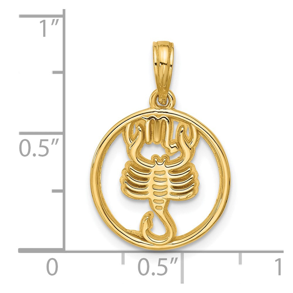 Charlie & Co Jewelry | 14k Polished Round Scorpio Pendant - Model D5738